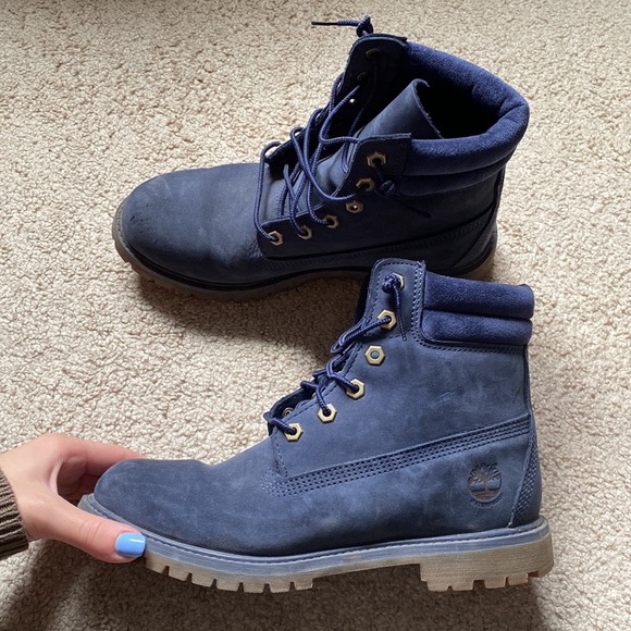 Timberland Like New Navy Blue Women’s 9.5 Classic Suede Ortholite Boots - Picture 3 of 9